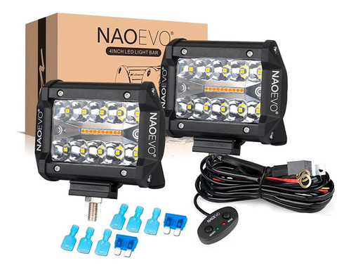 Barra Led 4 Pulgadas 6000lm Neblinero Naoevo Auto Camioneta