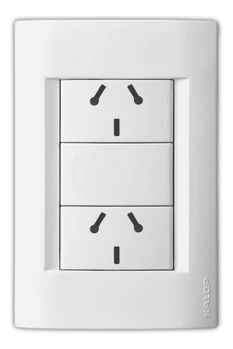 Pack 4 Llave De Luz Armada 2 Tomas 10a Blanco Kalop Civil