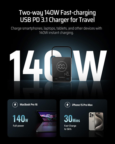 Cuktech 30 Power Bank 40,000mah, 300w Salida Múltiple Para H