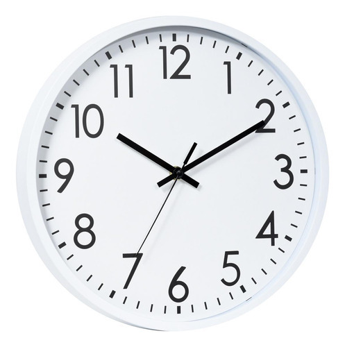Relógio Parede Plástico Basic Branco 30,5x4cm