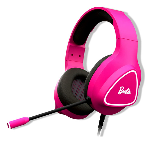 Audífonos Gamer De Barbie Rosados Krom Khali Multiplataforma Color Rosado