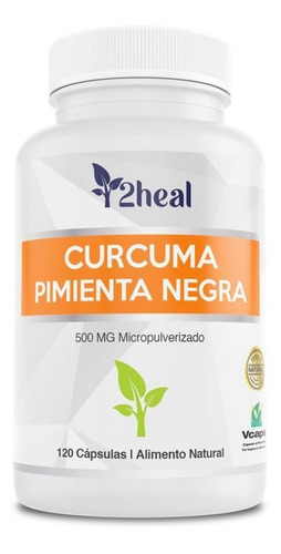 2heal - Cúrcuma + Pimienta Negra 500mg 120 Caps