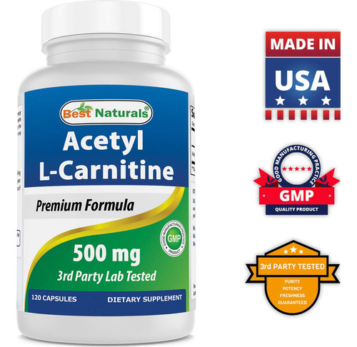 Mejor Acetil L-carnitina 500 Mg 120 Cápsulas (120 Recuento