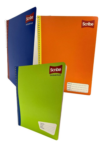 3 Cuadernos Scribe Profesional Escolar 100 Hojas Espiral