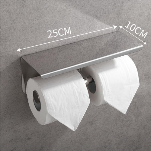 Suporte De Papel Higiênico Duplo Aprimorado Com Estante