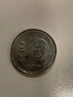 Moneda $10 Pesos 1987 Acero Inoxidable