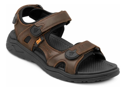 Huarache Flexi Outdoor Piel Hombre Ajustable 411001 Choco