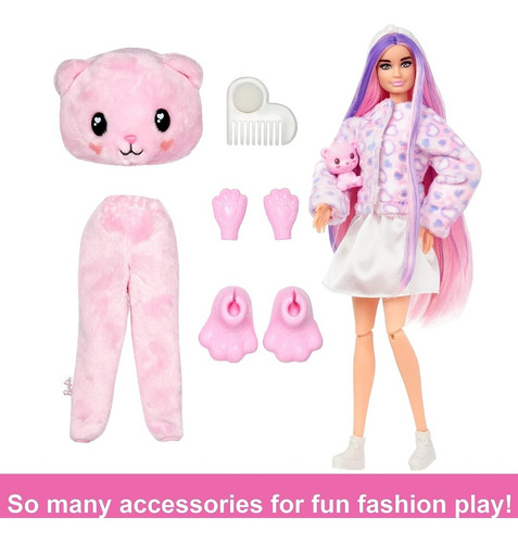 Barbie Cutie Reveal Muñeca Disfraz Osito Rosa 10 Sorpresas