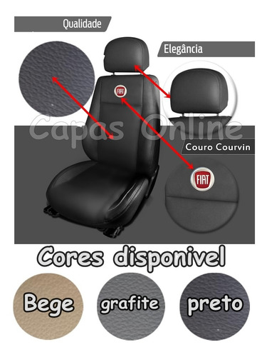 Imagem 2 de 4 de Capa Banco Couro Fiat Siena Fire 2005 2006 2007 2008