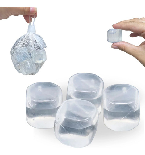 Gelo Artificial Reutilizável Com 10 Cubos Em Plástico