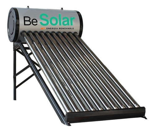 Termotanque Solar 200 Lts Besolar Tanque Acero Inox 20 Tubos Plateado
