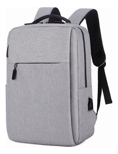 Mochila Escolar Antirrobo Mochila Laptop Hombre Carga Usb Color Gris Diseño De La Tela Bolsa De Computadora De Negocios