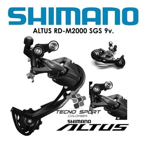 Imagen 2 de 7 de Tensor Shimano Altus M2000 9 Velocidades Desviador Bicicleta