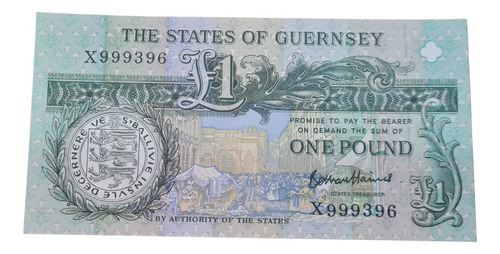 Billetes Mundiales : Guernsey 1 Libra  2023