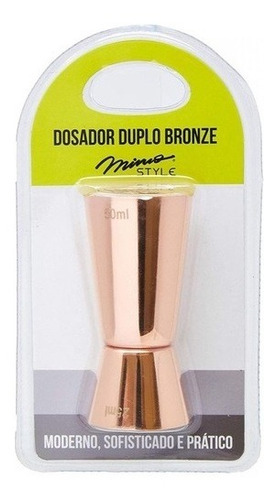 Copo Dosador Duplo Coquetel Bronze Bebidas Drinks Mimo Style