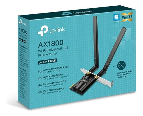 Tarjeta Red Wifi Pci-e Tp-link Archer Tx20e Ax1800 2 Antenas