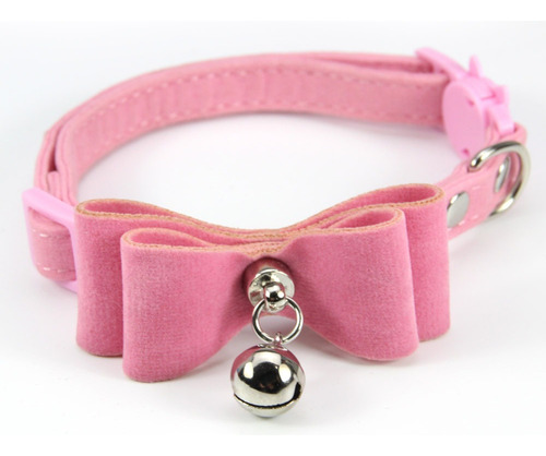 Collar De Felpa Para Gato Con Lazo En Forma De Campana, Coll