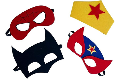 Mascaras Superheroes Juego 4 Mascaras Superheroes Fieltro Su