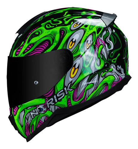 Capacete Para Moto Norisk Razor Ff802 Parasite Verde