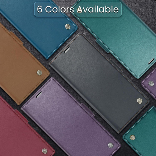 Funda Para Samsung S25 Premium Caseme Leather Cuero Colores Negro