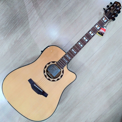 Imagem 1 de 10 de Violão Aço Folk Crafter Hd-520ce Equalizador Cr-t Nv C/ Bag