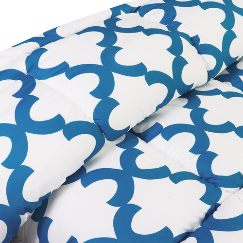 Edredon Blanco Azul King Con 2 Fundas De Almohada Utopia