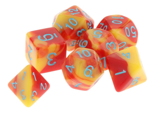 Dados Poliédricos De Rojo Amarillo Rojo Amarillo Multi