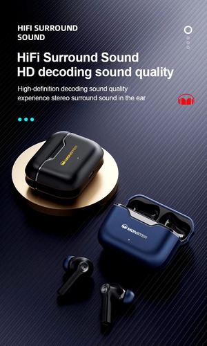 Audífonos Inalámbricos Monster Airmars Modelo Xkt02 Color Azul