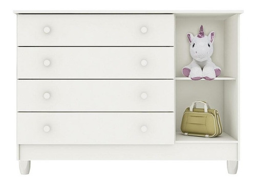 Imagem 4 de 6 de Quarto Gran Selena 4p Com Berço New Nanda Bco Brilho