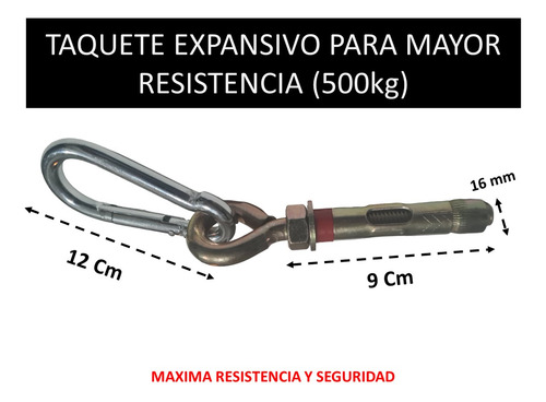 Hamaqueros De Pared Maxima Resistencia 500kg Acero Inoxidable Hamaquero Minimalista 500kg