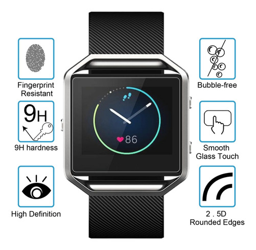 2 Peças De Filme De Vidro Temperado De 0,2 Mm 9h Para Fitbit