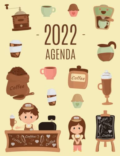 Cafe Agenda 2022: Planificador Diaria | Ideal Para La Escuel