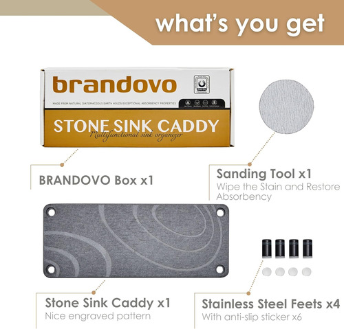 Stone Sink Caddy - Organizador De Fregadero De Secado Instan