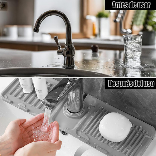 2 En 1 Alfombrilla De Silicona Absorbente Tapete Fregaderone