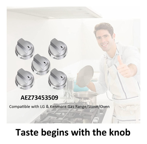 5 Pomos De Estufa Aez73453509, Botones De Control De Quemado