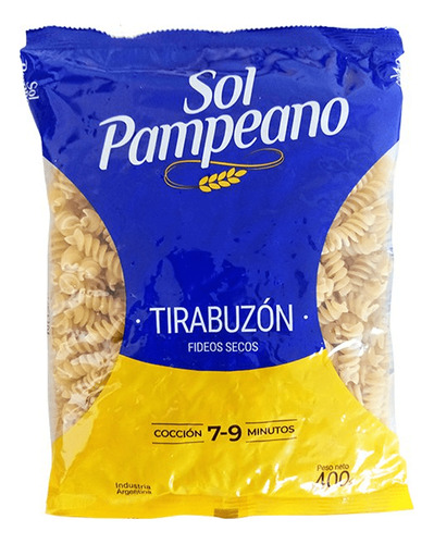 Fideos Sol Pampeano Tirabuzón 500grs