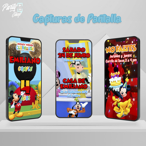 Video Invitación Mickey Mouse Invitación Digital