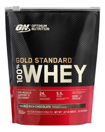 Proteina Whey Gold Standard On 100% 1.5 Lb Los Sabor Sabor Double Rich Chocolate