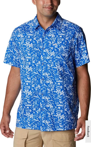 Camisa Columbia Omni-shade Diseño Hawaiian 40 Upf / Pfg