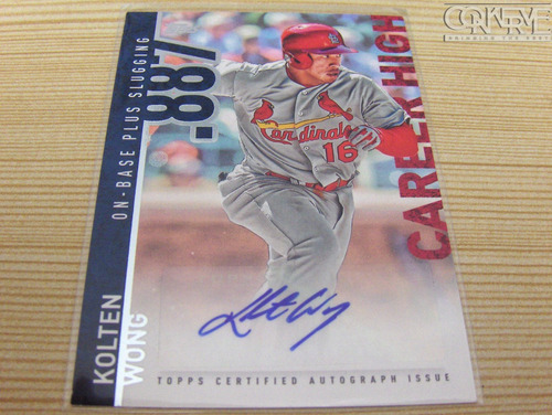 Barajita Kolten Wong Career High Relics Autografiada Topps