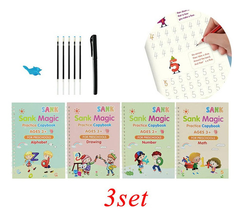 3 Magic Practice Inglés Copybook Seguimiento Escritura Dibuj