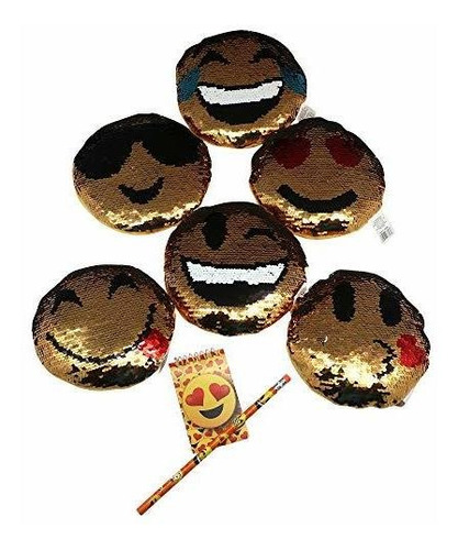 Forest & Twelfth Flip Sequin Emoticon Emoji Mini Almohadas R