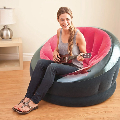 Imagen 4 de 5 de Sillon Inflable Intex Empire Base Reforzada Puff Relax