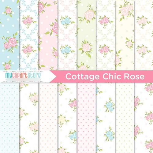 Kit Imprimible Pack Fondos Shabby Chic Clipart Cod 69