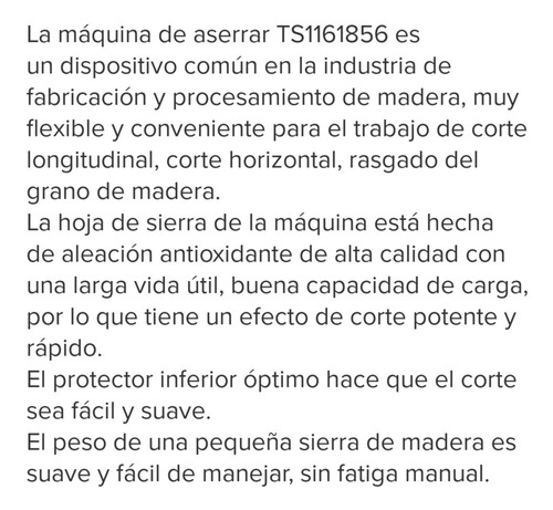 Sierra Circular Serrucho Eléctrico 1600w Total Ts1161856