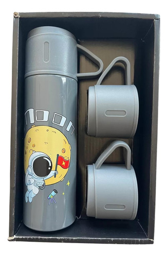 Termo Con 3 Tazas Vaso Térmico Café Té Agua Caliente Frio