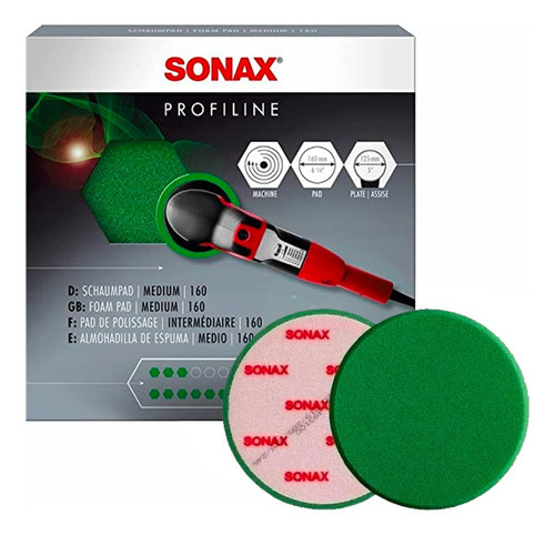 Sonax Pad Esponja Premium Corte Medio Pulido Verde Media 6in