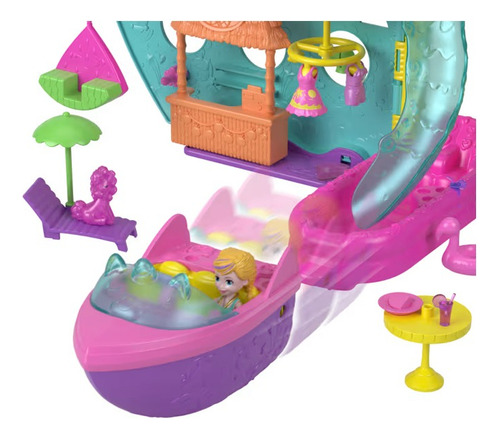 Boneca Polly Pocket Conjunto Barco Unicórnio Mattel Hwp26