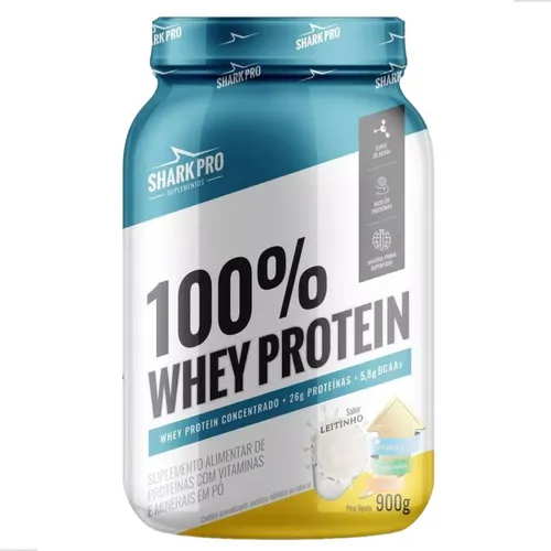 Whey Protein 100% 900g Sabor Leitinho Shark Pro