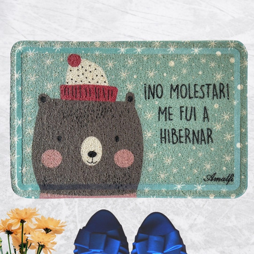Imagen 2 de 2 de Alfombra Entrada Pvc Estampado Diseños Divertidos 40x60 Cm